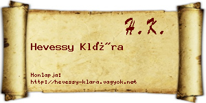 Hevessy Klára névjegykártya
