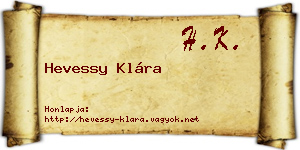 Hevessy Klára névjegykártya